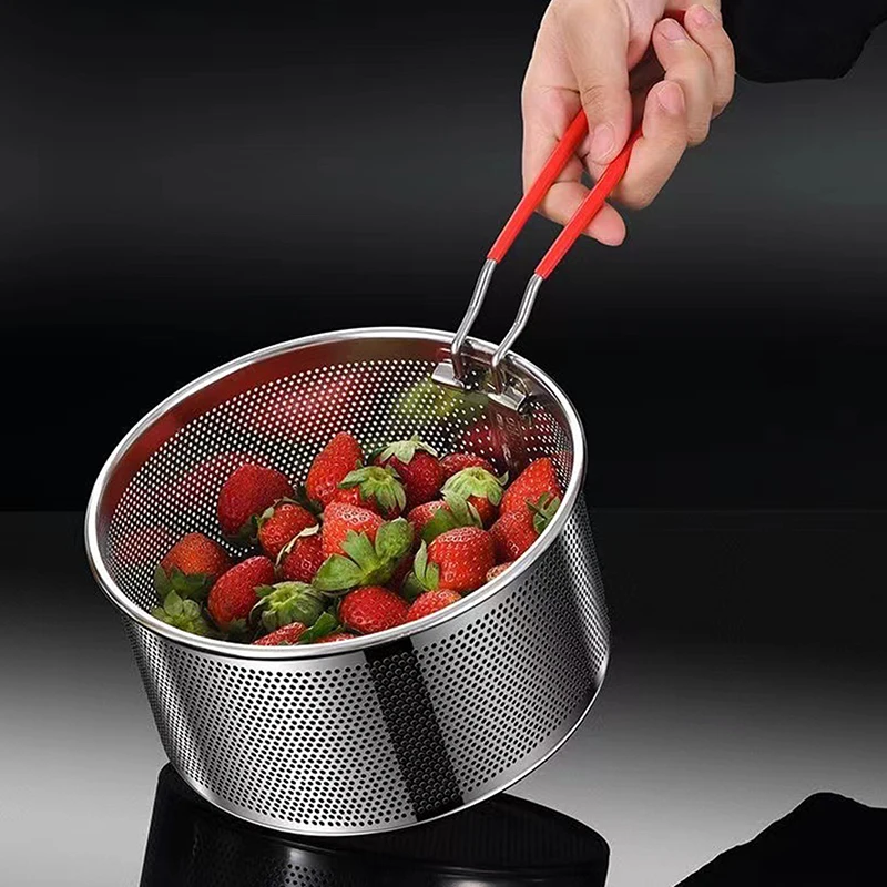 1PC Stainless Steel Fried Mesh Kitchen Fry Basket Cooking Basket Fry Pan Oil Pan Strainer Noodle Spoon Colander French Fries