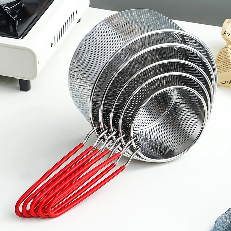 1PC Stainless Steel Fried Mesh Kitchen Fry Basket Cooking Basket Fry Pan Oil Pan Strainer Noodle Spoon Colander French Fries