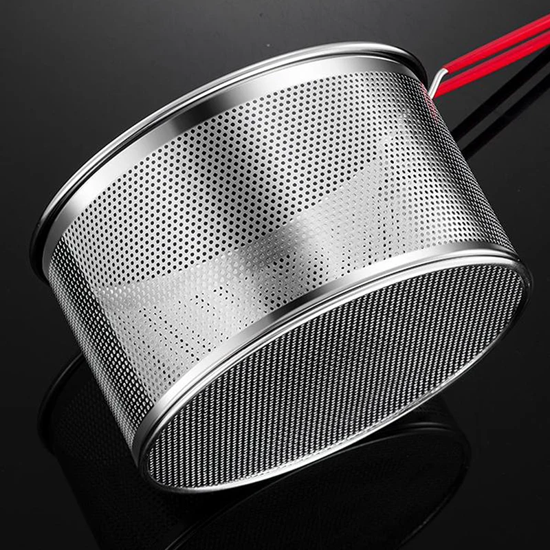 1PC Stainless Steel Fried Mesh Kitchen Fry Basket Cooking Basket Fry Pan Oil Pan Strainer Noodle Spoon Colander French Fries