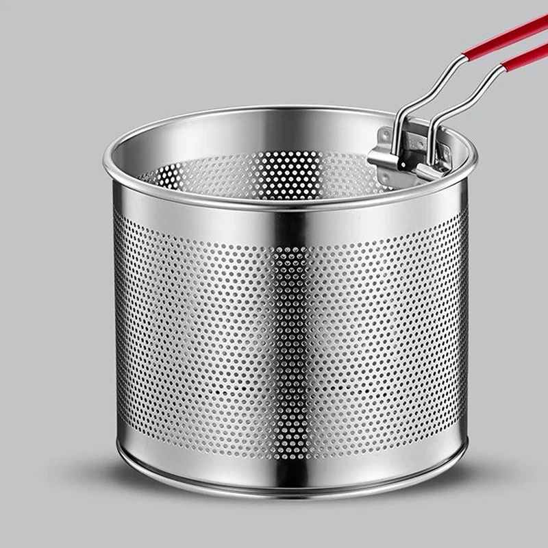 1PC Stainless Steel Fried Mesh Kitchen Fry Basket Cooking Basket Fry Pan Oil Pan Strainer Noodle Spoon Colander French Fries