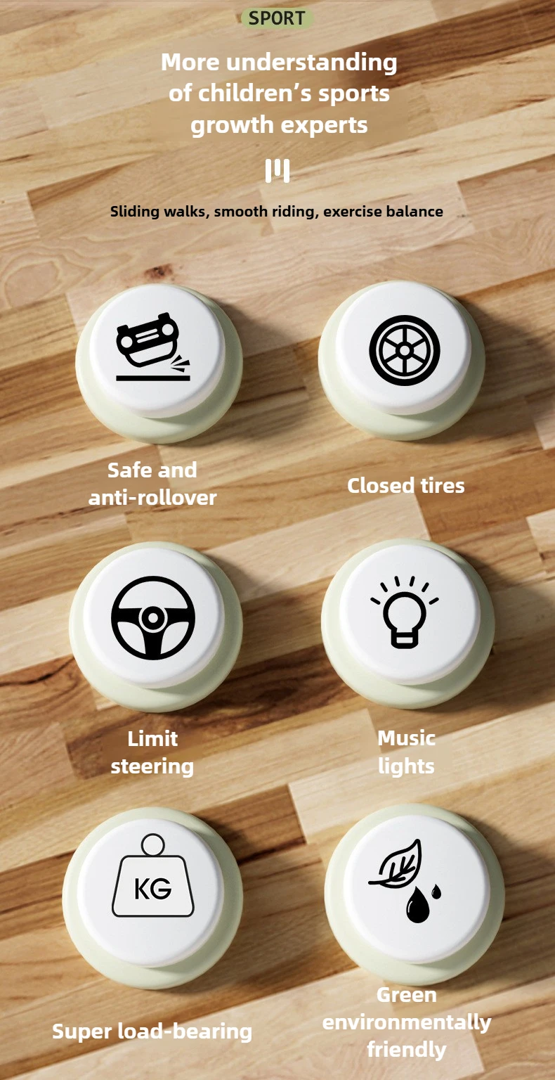 Baby Glider Bike Four-Wheel Toddler Walker Silent Wheels Anti-Tipping Children Balance Training Exercise Mini Ride-On Toys Gifts