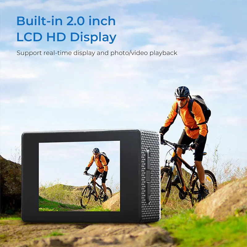 Underwater Waterproof Sports Camera Multifunctional Outdoor Riding Sports DV Skiing Diving Action Camera Video Camera For Helmet