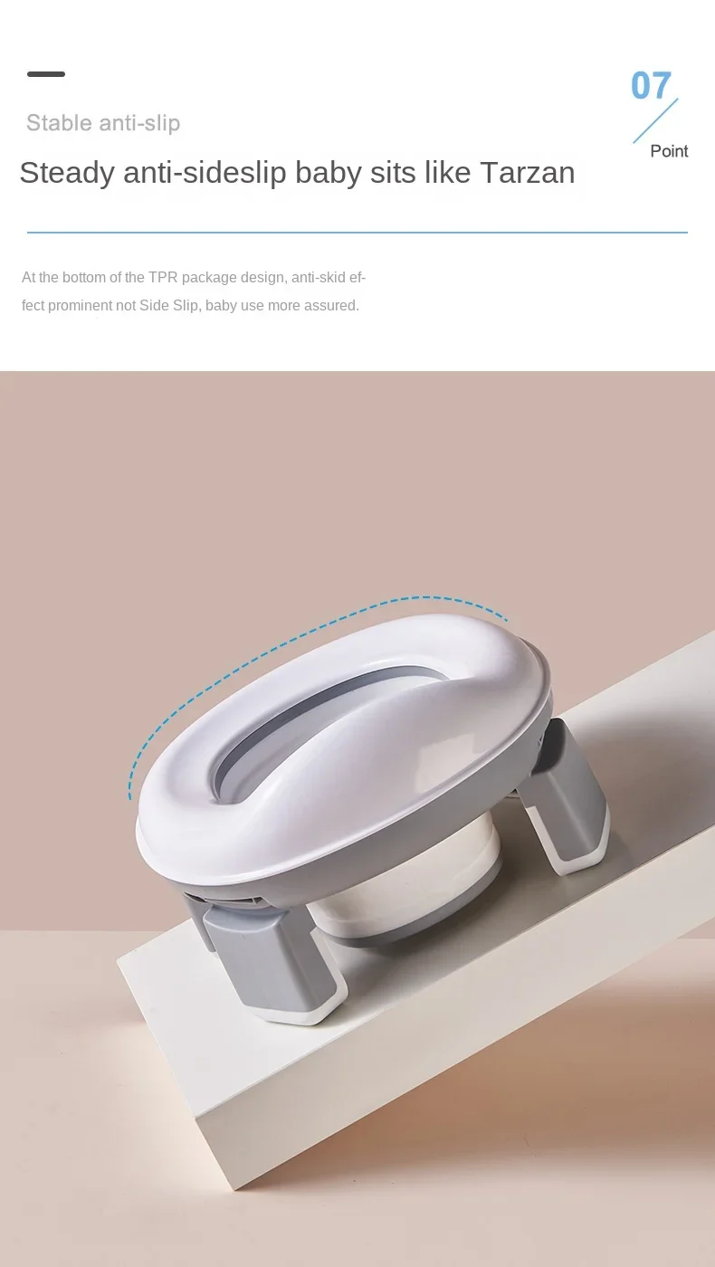 3 in 1 Travel Toilet Seat Foldable Children Potty with Bags Baby Pot Portable Silicone Baby Potty Training Toilet Seat for Kids