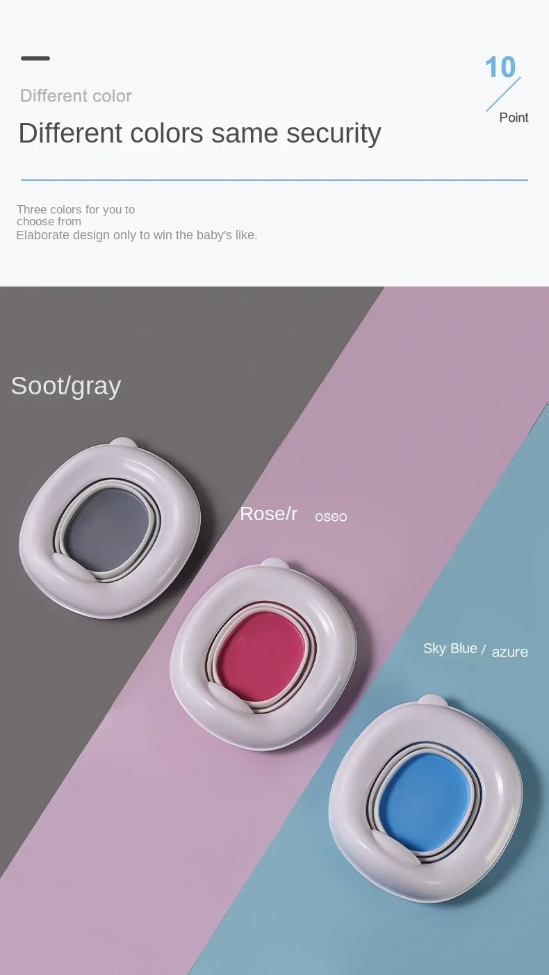 3 in 1 Travel Toilet Seat Foldable Children Potty with Bags Baby Pot Portable Silicone Baby Potty Training Toilet Seat for Kids