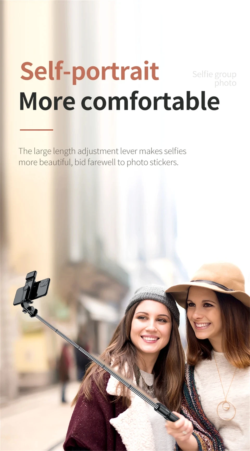 FANGTUOSI Phone Selfie Stick Tripod Bluetooth Remote Wireless Selfi Stick Phone Holder With Beauty LED Fill Light