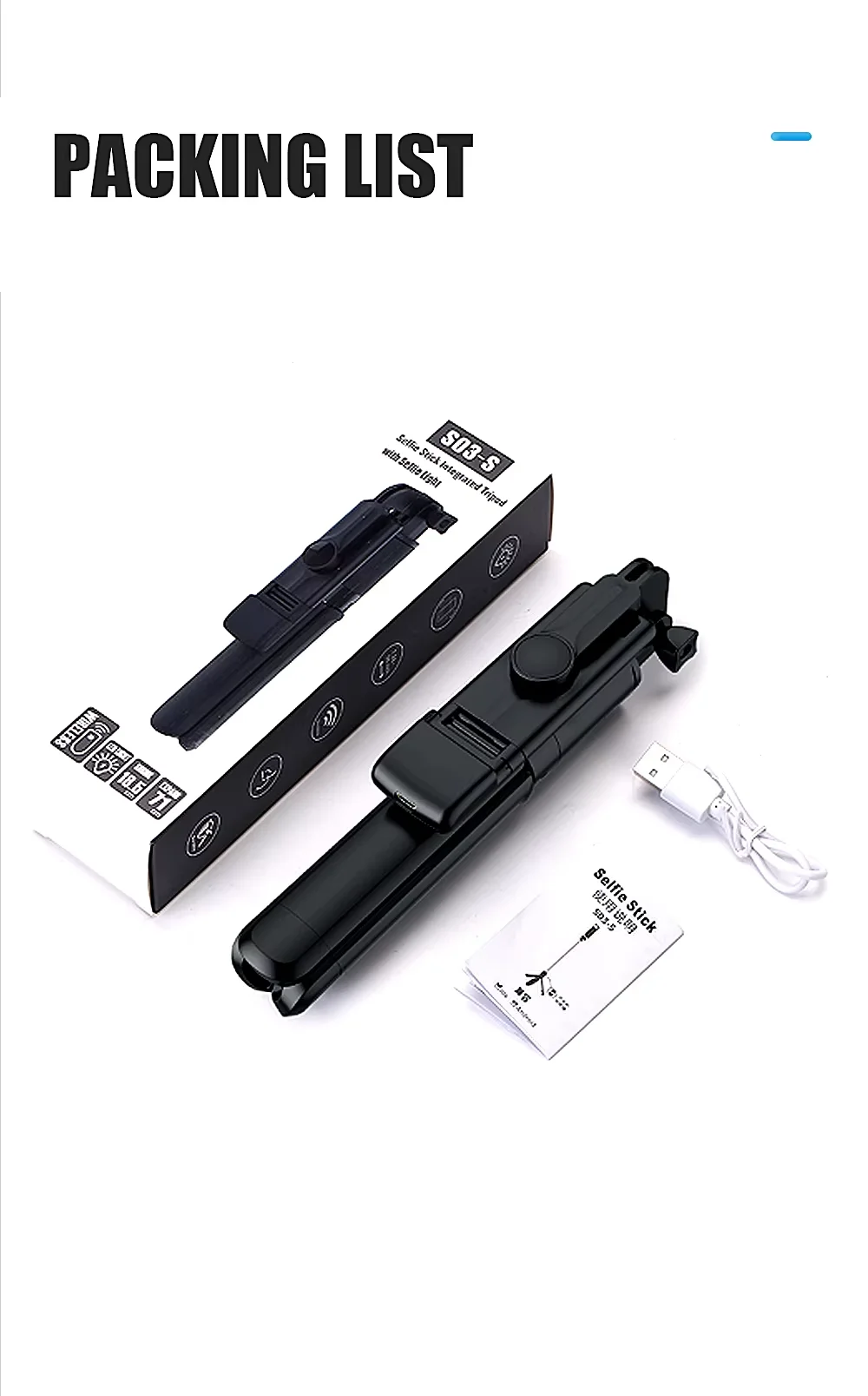 FANGTUOSI Phone Selfie Stick Tripod Bluetooth Remote Wireless Selfi Stick Phone Holder With Beauty LED Fill Light