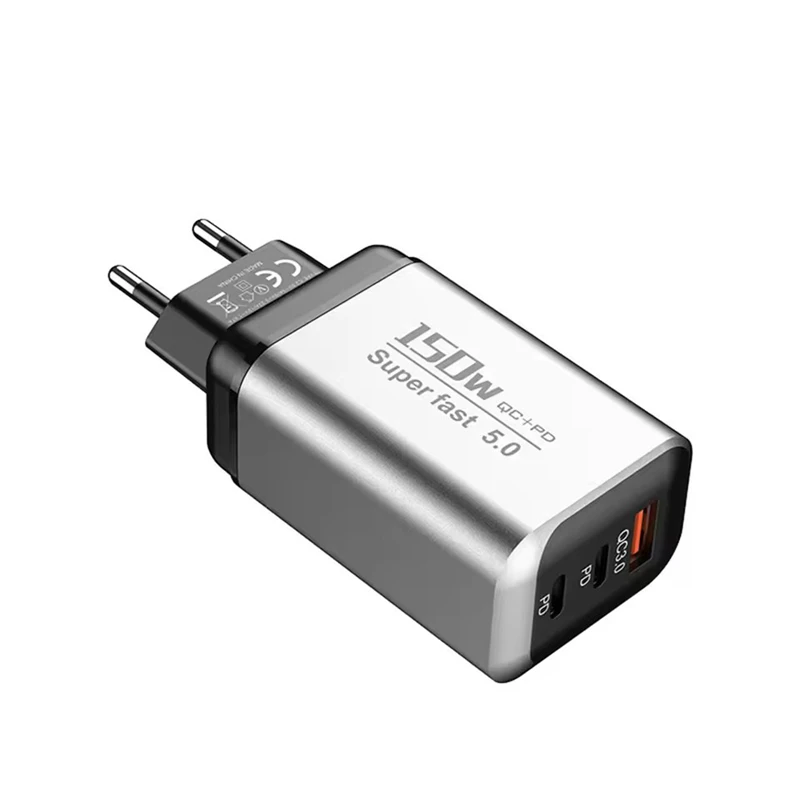 Lenovo 150W 3-Port Fast Charger PD QC3.0 Wall Charger USB-C Adapter For iPhone Samsung Xiaomi Multi Plug EU/US/UK Charger
