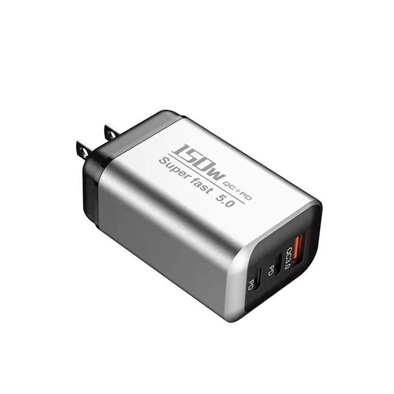 Lenovo 150W 3-Port Fast Charger PD QC3.0 Wall Charger USB-C Adapter For iPhone Samsung Xiaomi Multi Plug EU/US/UK Charger