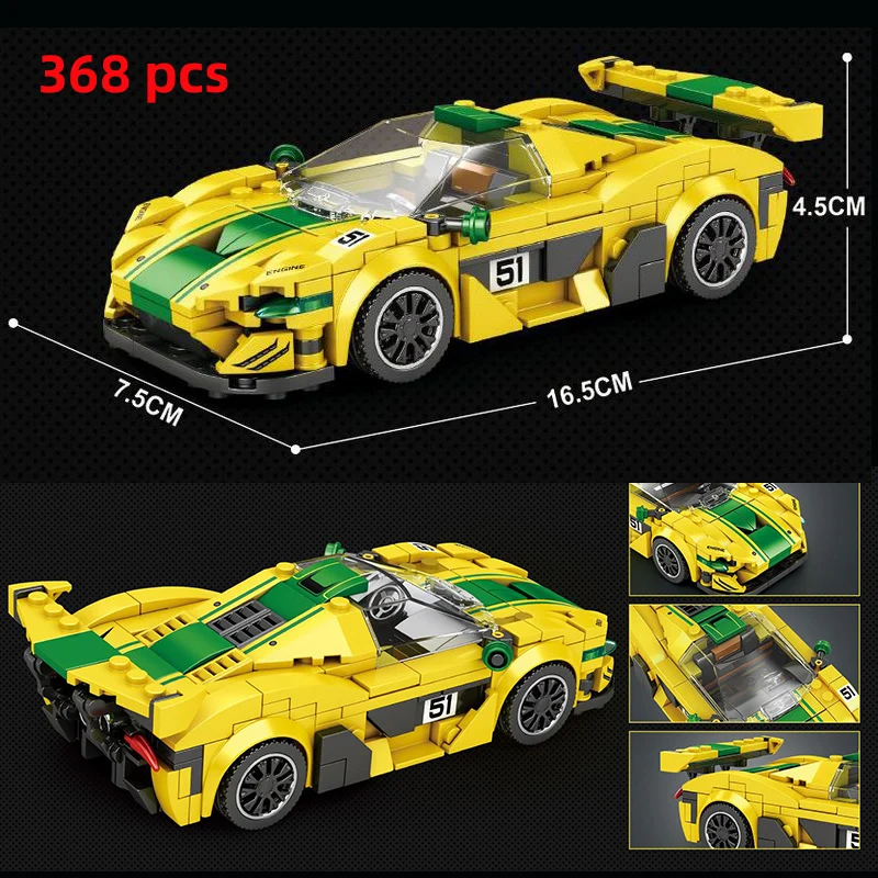 City Speed Sports Car Building Blocks Technique Car Carro Rennau Voiture Vehicle MOC Educational Construction Toys