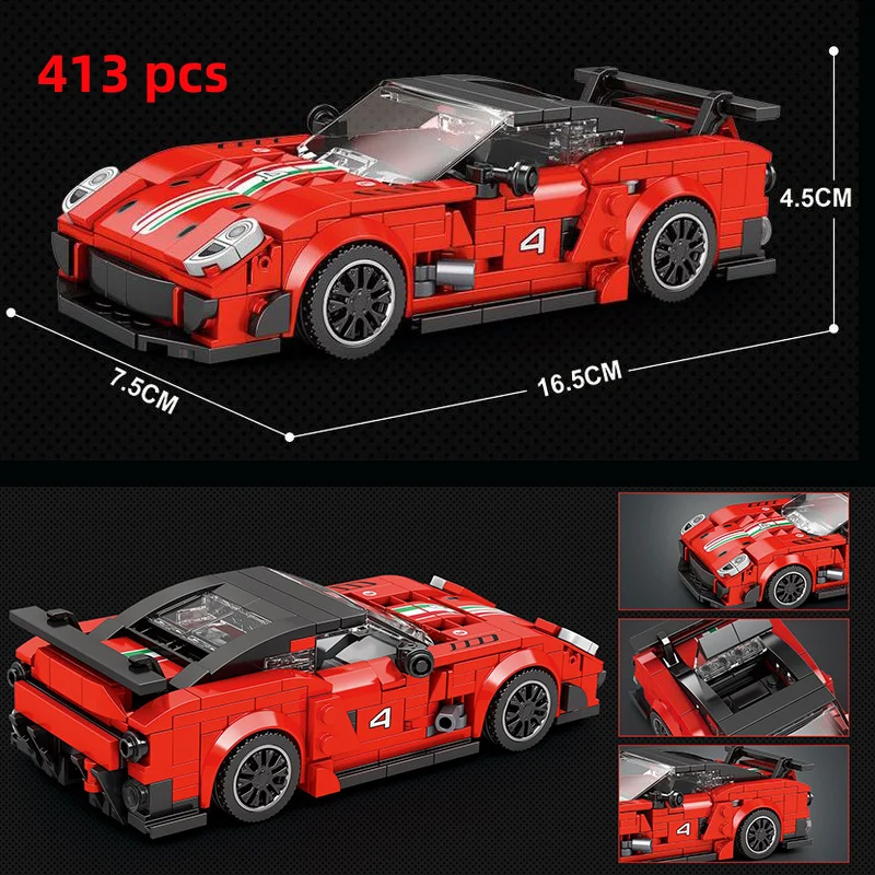 City Speed Sports Car Building Blocks Technique Car Carro Rennau Voiture Vehicle MOC Educational Construction Toys