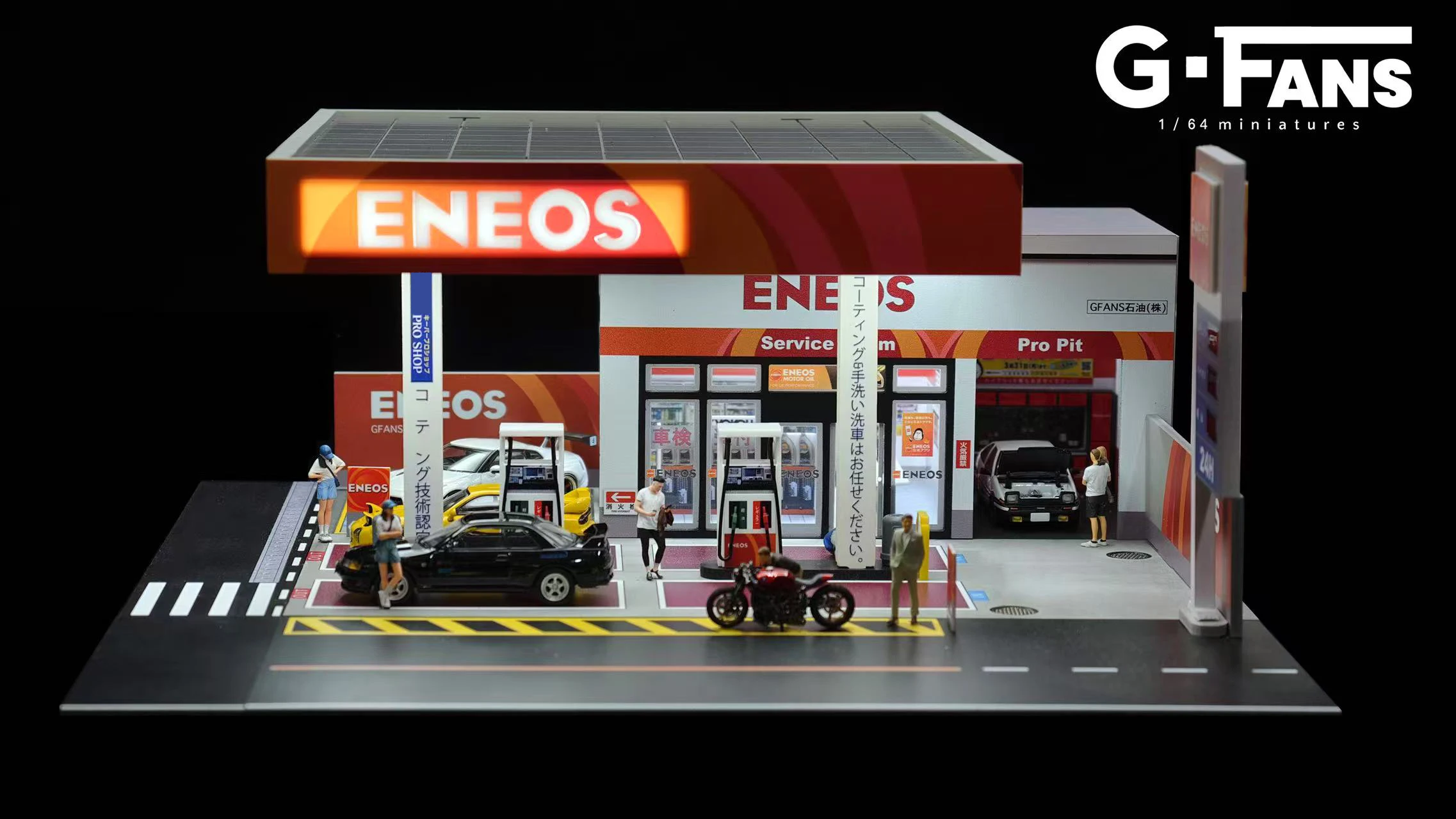 G Fans 1/64 Scale Diecast Car Garage Diorama Model Miniature Parking Lot Scene for Vehicle Display and Toy Background Collection