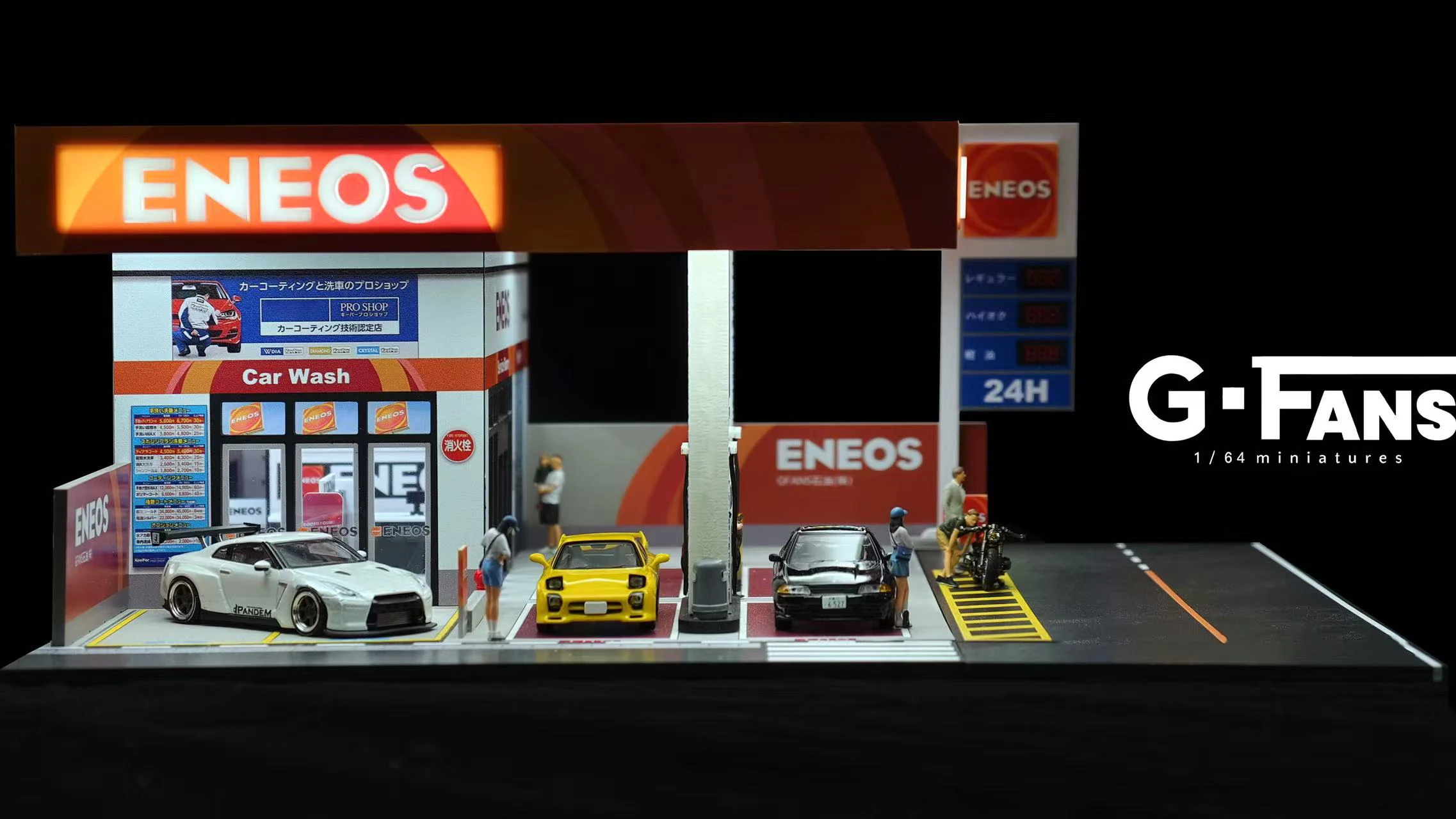 G Fans 1/64 Scale Diecast Car Garage Diorama Model Miniature Parking Lot Scene for Vehicle Display and Toy Background Collection