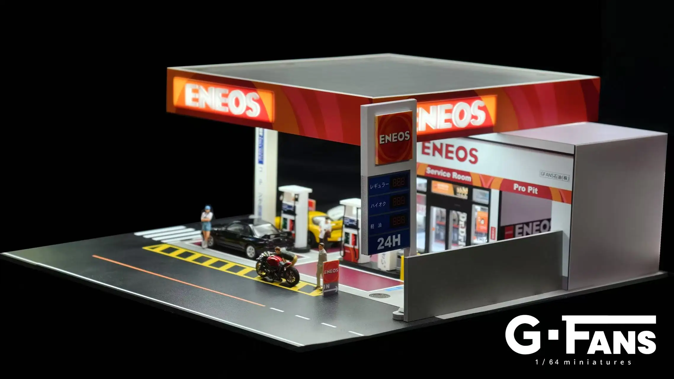 G Fans 1/64 Scale Diecast Car Garage Diorama Model Miniature Parking Lot Scene for Vehicle Display and Toy Background Collection