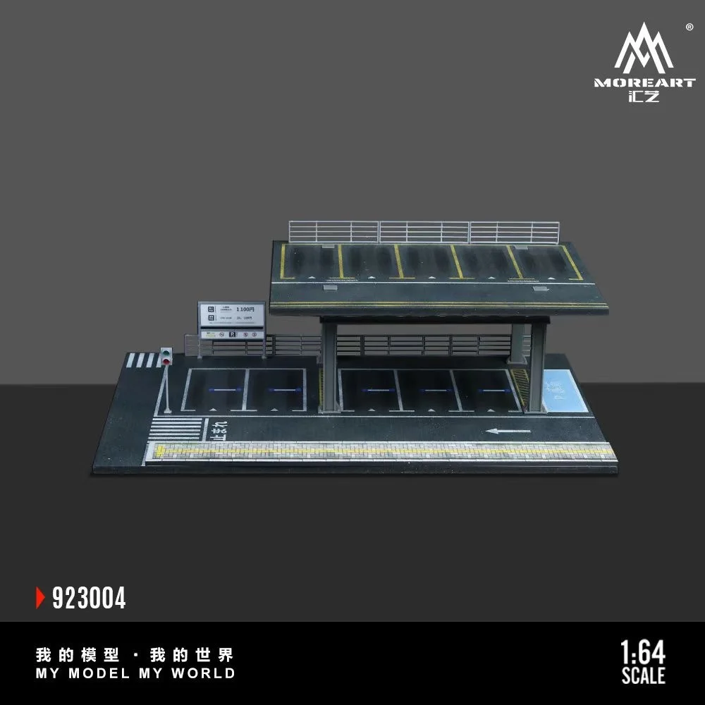 1/64 Scale Car Parking Lot Realistic Miniatures Garage Diorama Scenery Models Car Repair Shop Scene Display Car Garage Model Set