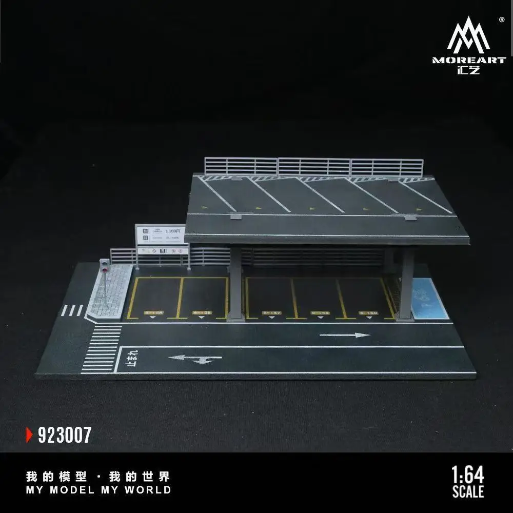 1/64 Scale Car Parking Lot Realistic Miniatures Garage Diorama Scenery Models Car Repair Shop Scene Display Car Garage Model Set