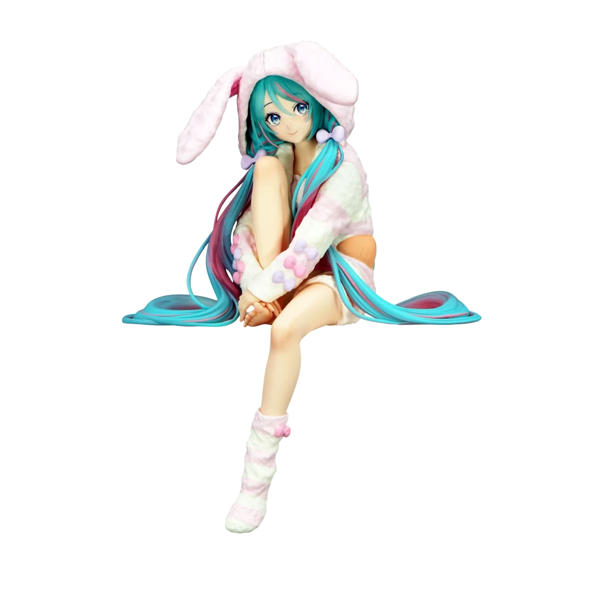15CM Anime HATSUNE MIKU Figure Noodle Stopper Figure Rabbit Ear Pajamas Model Toy Doll Aciton Figure Collection Gift PVC
