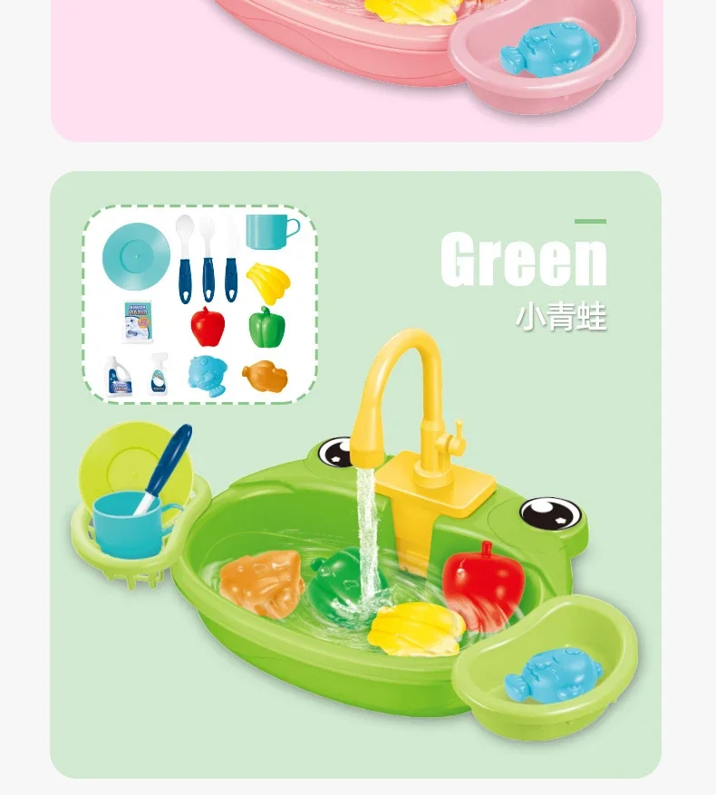 Play House Toys Pretend Play Children's Kitchen Wash Basin Sink Kids Kitchen Set Toy For Boys Girls Kids Gifts