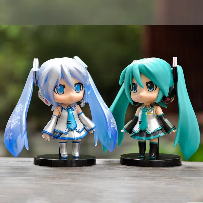 Hot Sold Hatsune Miku Figure Mini Character Ornaments Kawai Pink Green Hatsune Home Collection Desk Decoration Toy
