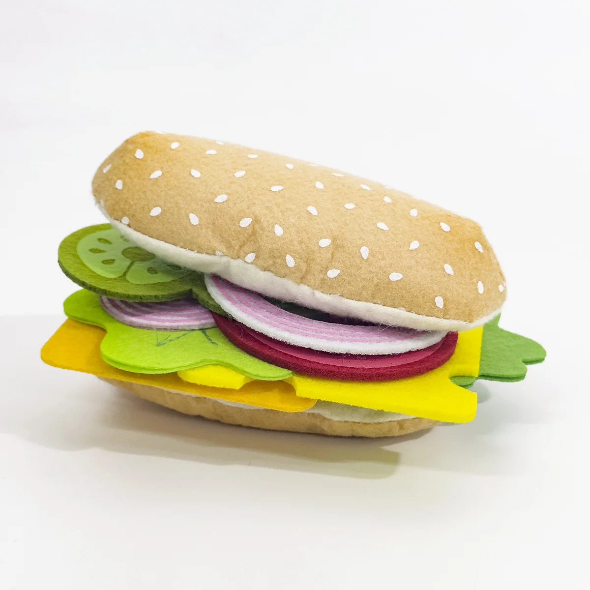 28PCS Felt Food Burger Sandwich Food Set Children Pretend Play Toys Food Sandwich Toys Children's Kitchen Role Playing Gifts