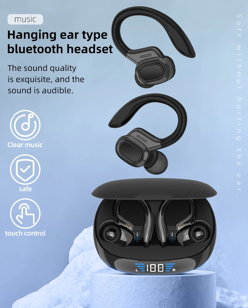 Original SP16 Sports Wireless Earphones over Ear Buds with Earhooks True Wireless Running In-Ear Headphones With Mic Otemkay