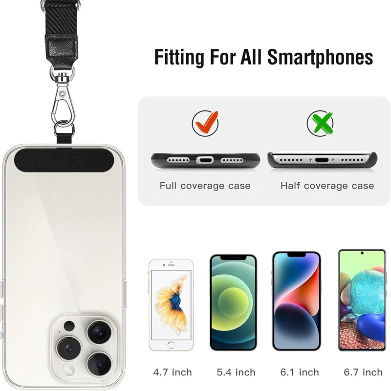Universal Mobile Phone Lanyard Straps Gasket Anti-lost Nylon Detachable Phone Hanging Cord Patch Replacement Sling Tether Pad