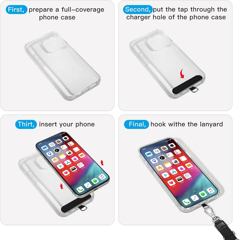 Universal Mobile Phone Lanyard Straps Gasket Anti-lost Nylon Detachable Phone Hanging Cord Patch Replacement Sling Tether Pad