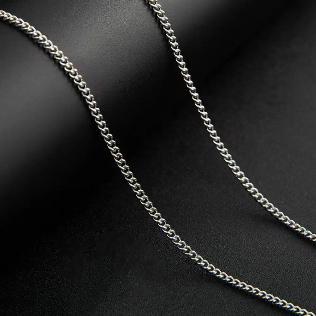 3mm Men's Cuban Chain Necklace Simple Stainless Steel Necklace Fashion Titanium Steel Jewelry Trend Accessories Gift