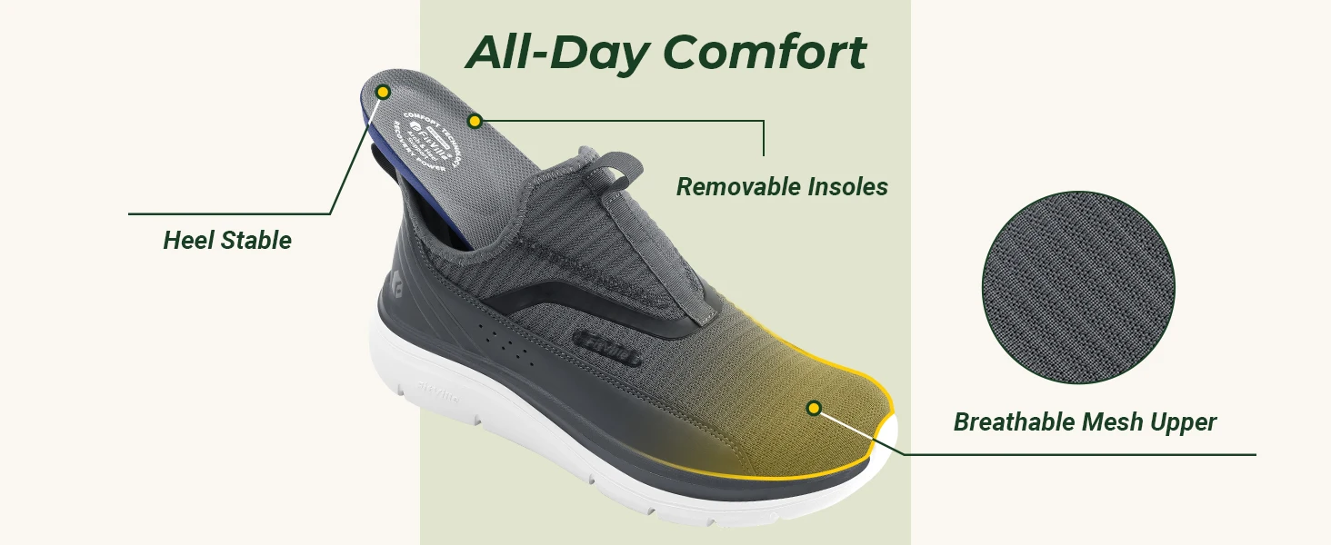 Fitville Wide Men's Shoes Fitness Walking Shoes Lightweight Breathable For Outdoor Casual Sports Running Shoes Sneaker