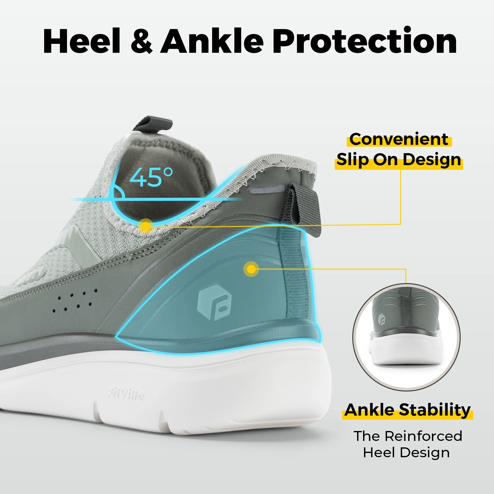 Fitville Wide Men's Shoes Fitness Walking Shoes Lightweight Breathable For Outdoor Casual Sports Running Shoes Sneaker