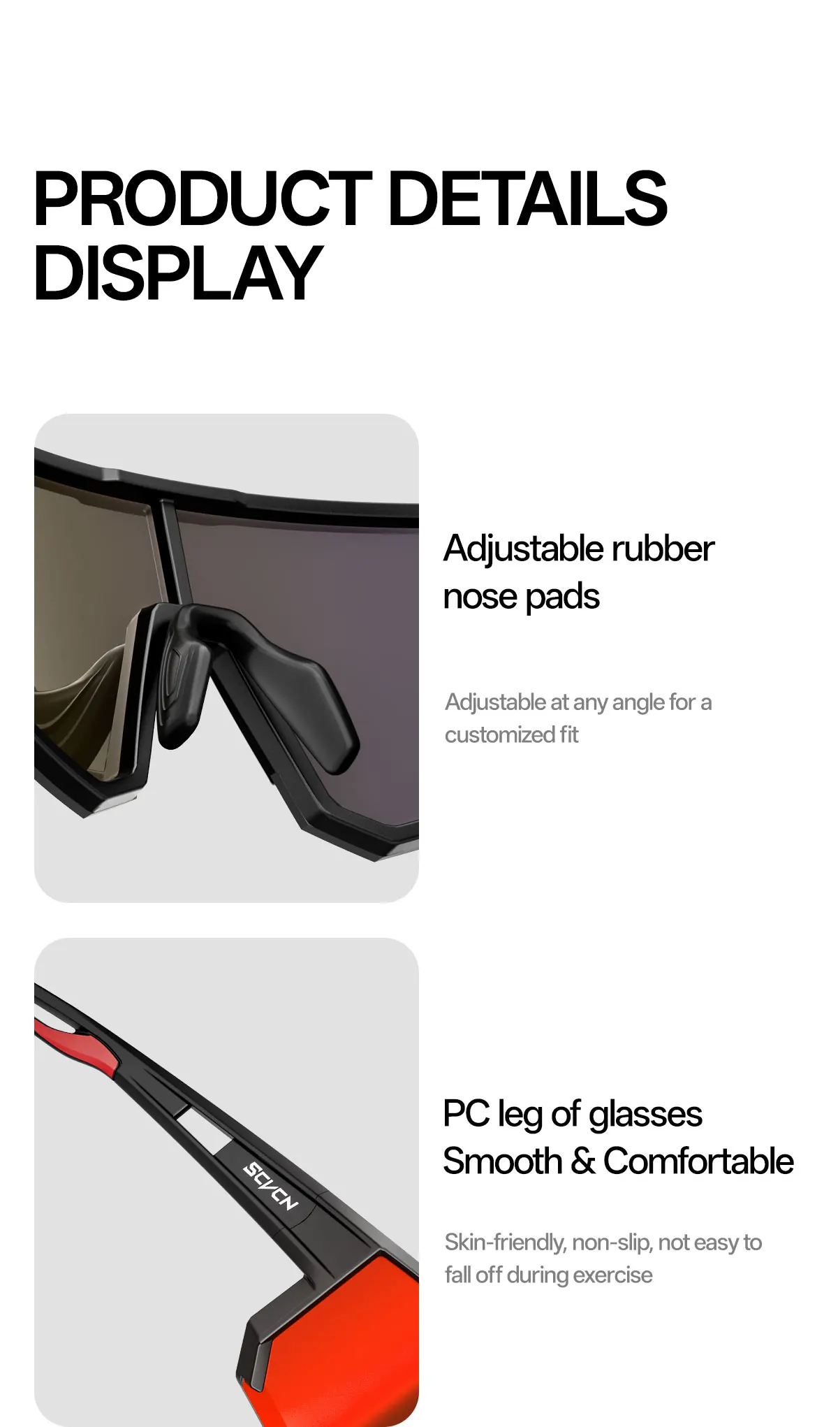 SCVCN New Outdoor Sport Cycling Sunglasses MTB Bike Cycling Hiking Eyewear Running Ultralight Men Women Pickleball UV400 Glasses