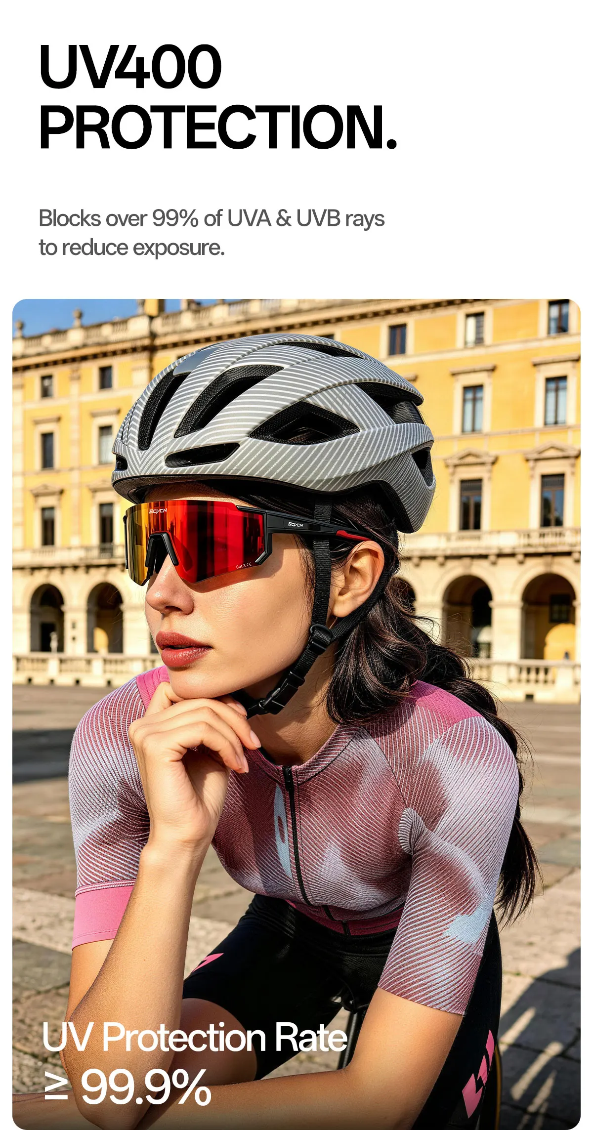 SCVCN New Outdoor Sport Cycling Sunglasses MTB Bike Cycling Hiking Eyewear Running Ultralight Men Women Pickleball UV400 Glasses