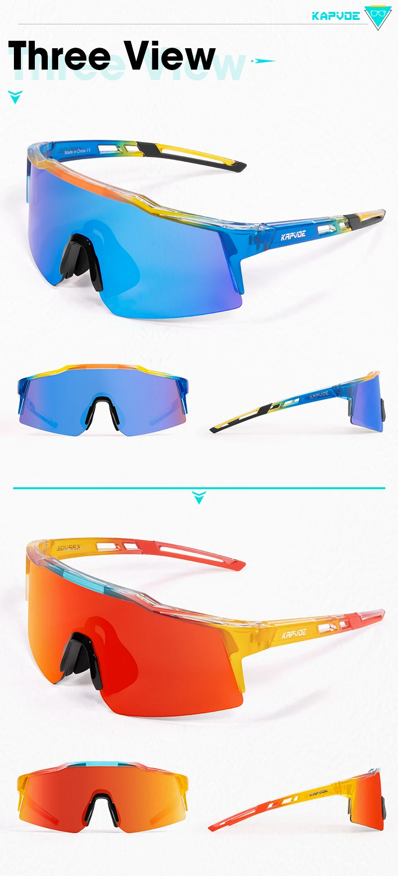 Kapvoe Photochromic Child Sunglasses UV400 Protection Sport Cycling Glasses Kids Boys Girls Fashion Bike Glasses Bicycle Eyewear