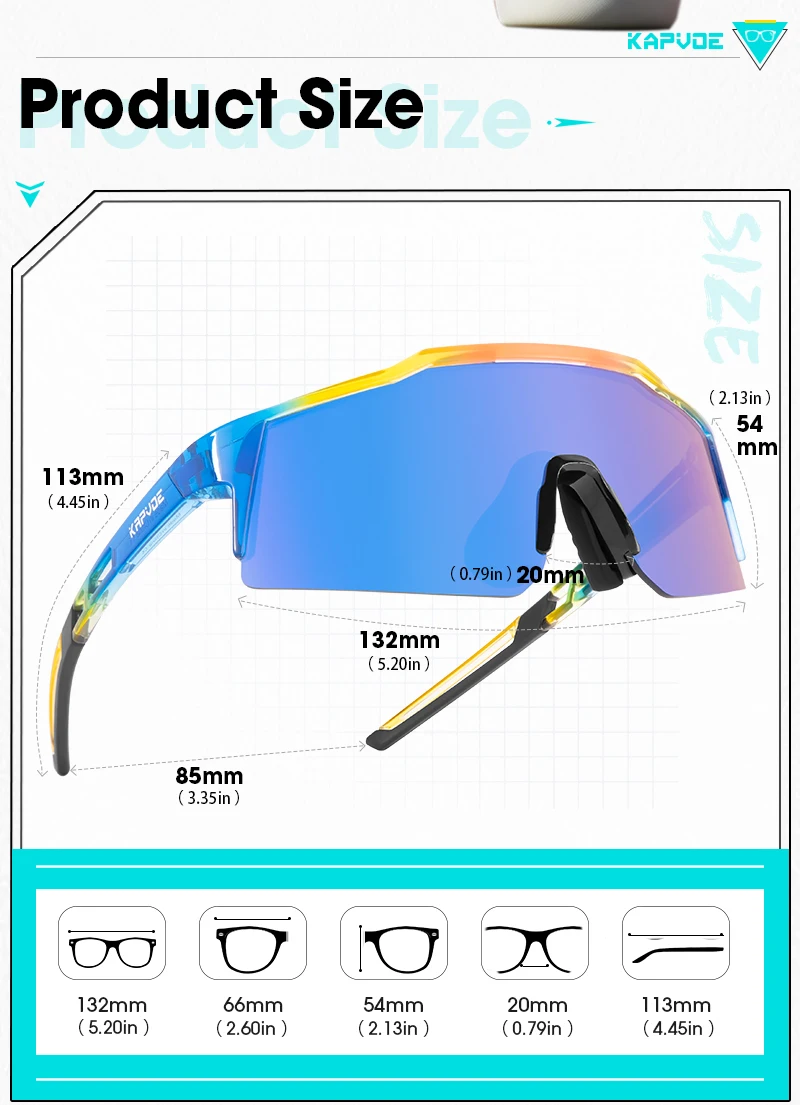 Kapvoe Photochromic Child Sunglasses UV400 Protection Sport Cycling Glasses Kids Boys Girls Fashion Bike Glasses Bicycle Eyewear