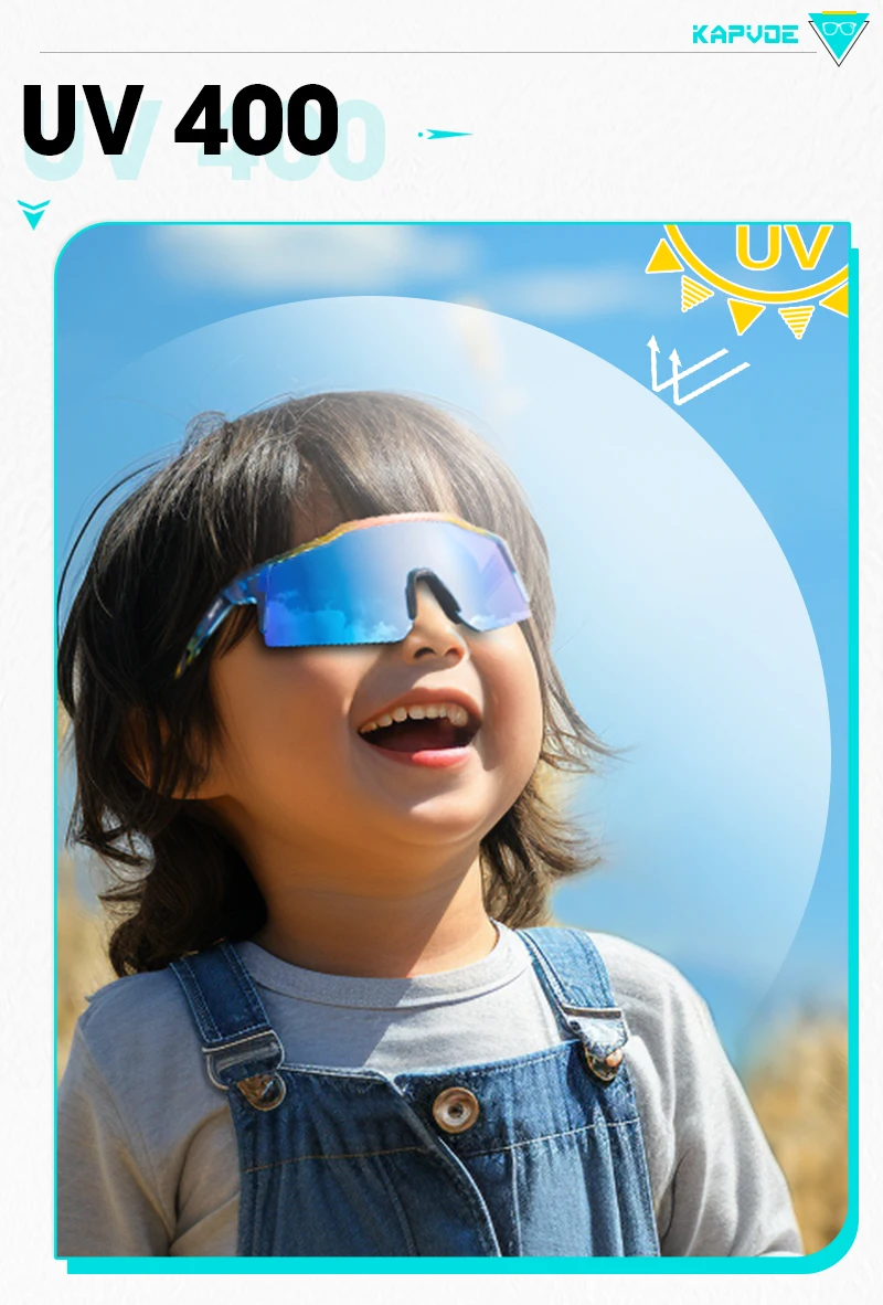 Kapvoe Photochromic Child Sunglasses UV400 Protection Sport Cycling Glasses Kids Boys Girls Fashion Bike Glasses Bicycle Eyewear