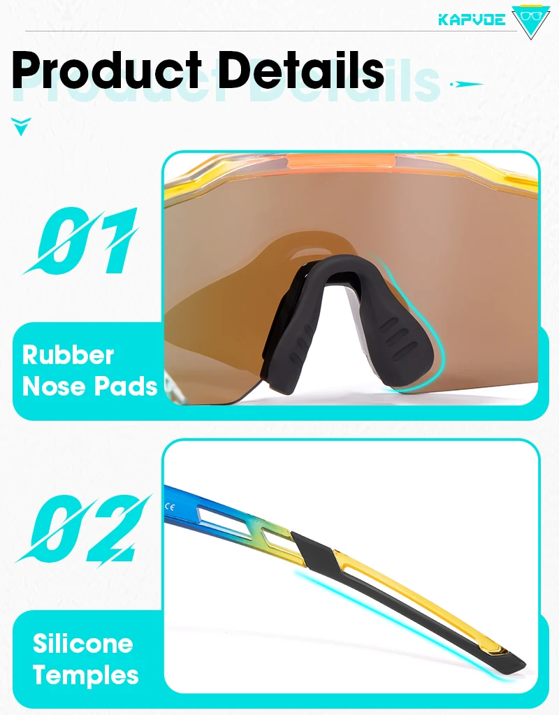 Kapvoe Photochromic Child Sunglasses UV400 Protection Sport Cycling Glasses Kids Boys Girls Fashion Bike Glasses Bicycle Eyewear
