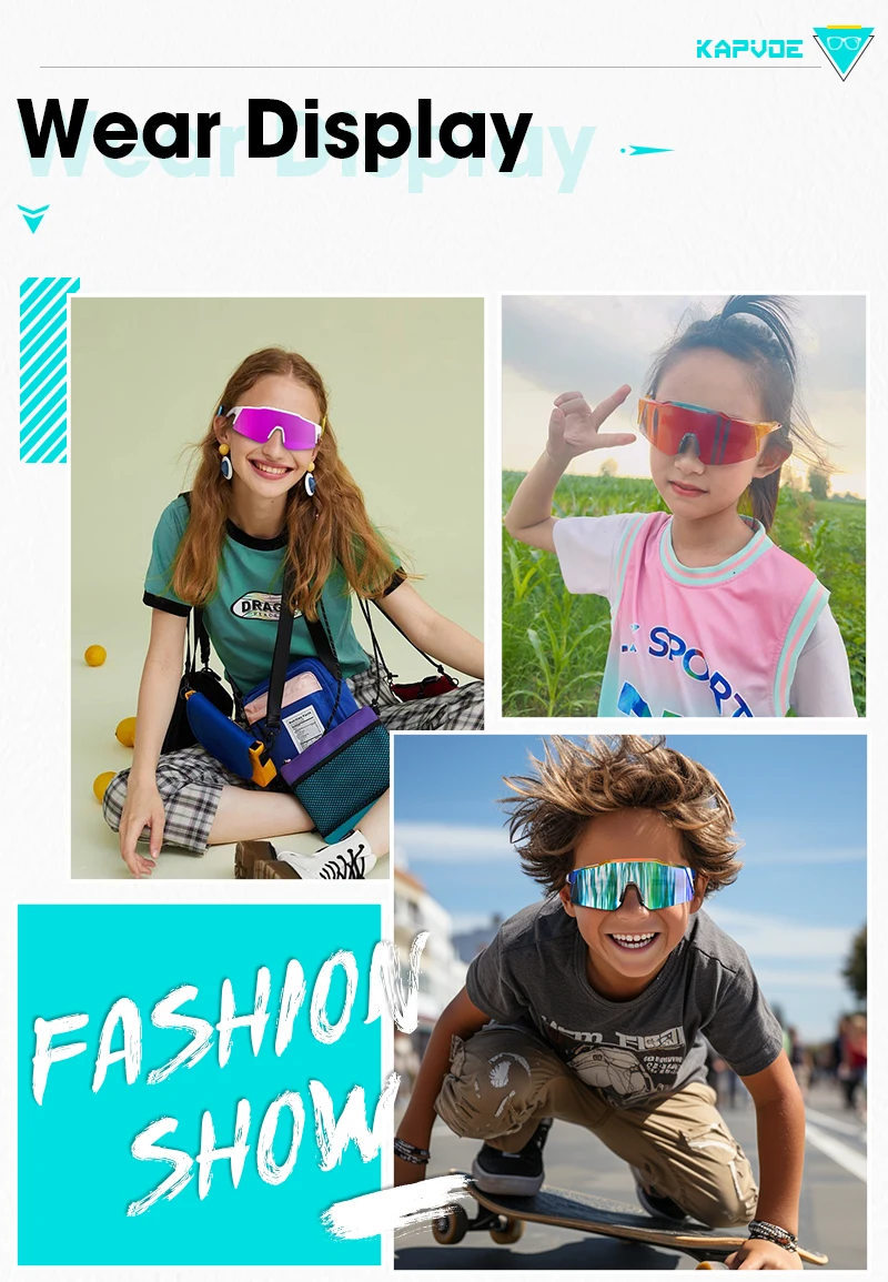 Kapvoe Photochromic Child Sunglasses UV400 Protection Sport Cycling Glasses Kids Boys Girls Fashion Bike Glasses Bicycle Eyewear