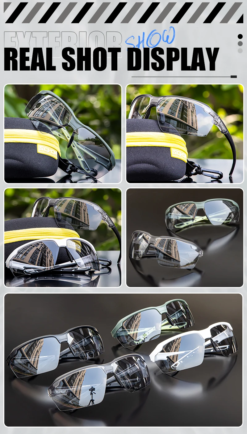 SCVCN Photochromic Cycling Glasses UV400 Outdoor Sports Running Men's Sunglasses Road MTB Bicycle Goggles Women Bike Eyewear