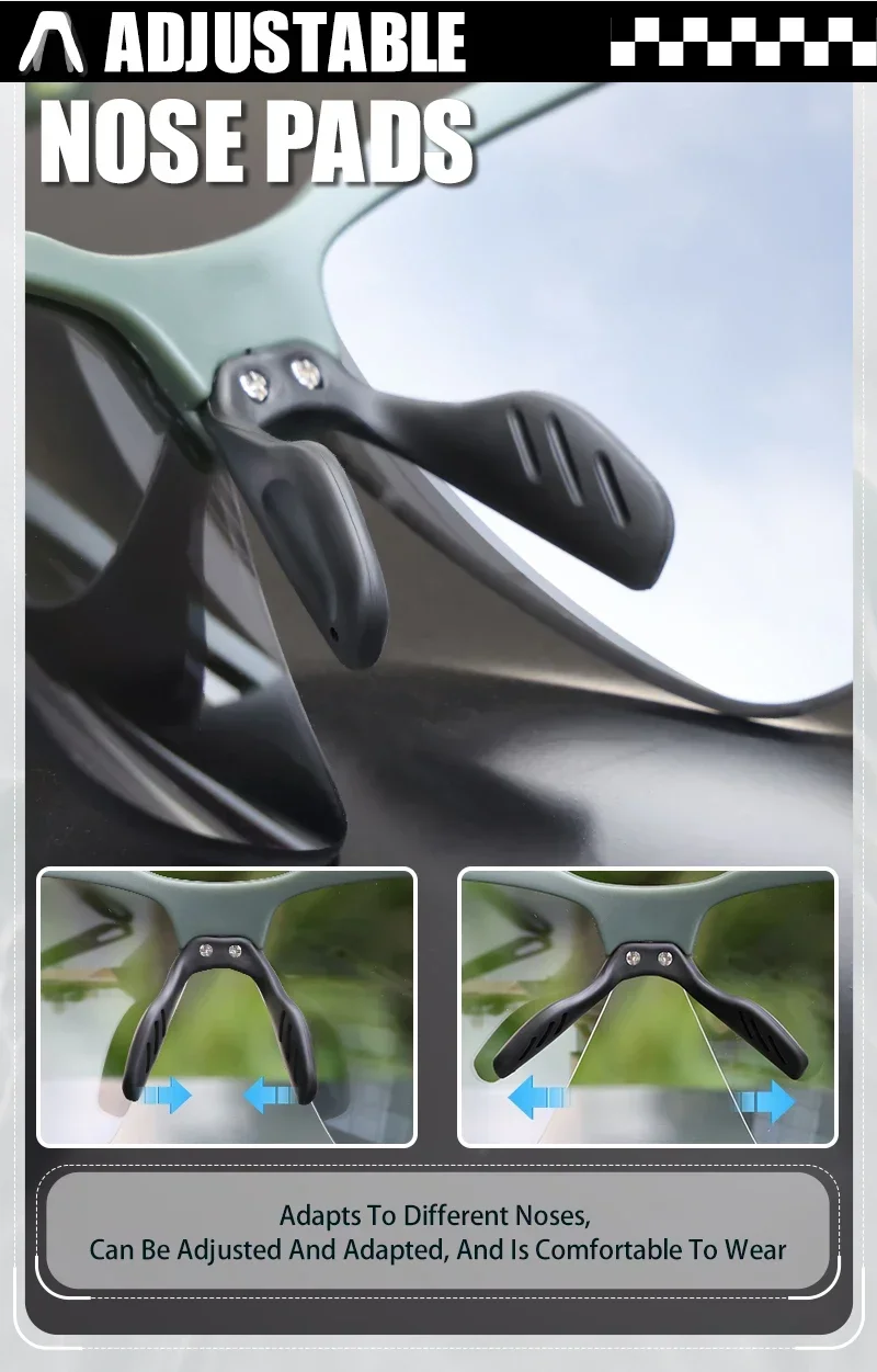 SCVCN Photochromic Cycling Glasses UV400 Outdoor Sports Running Men's Sunglasses Road MTB Bicycle Goggles Women Bike Eyewear