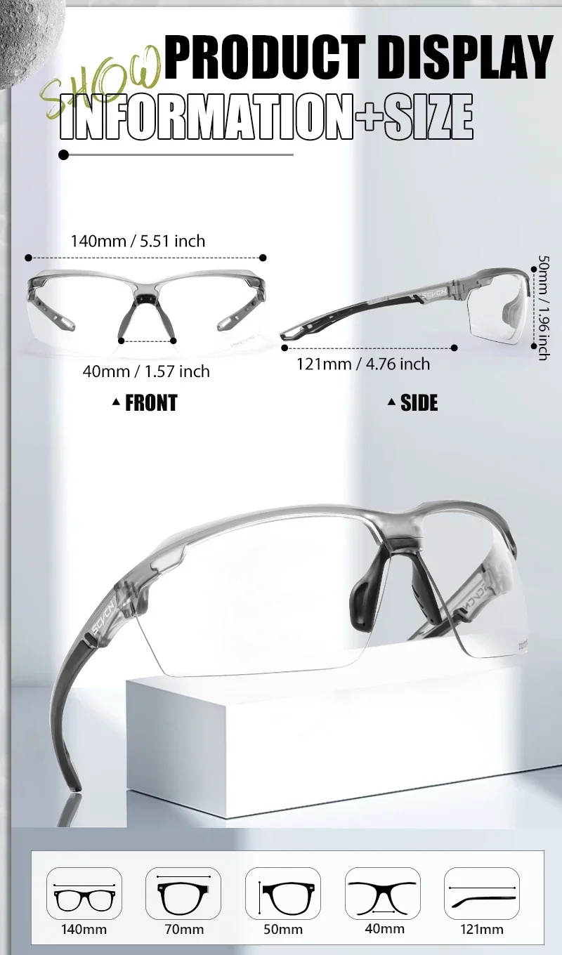 SCVCN Photochromic Cycling Glasses UV400 Outdoor Sports Running Men's Sunglasses Road MTB Bicycle Goggles Women Bike Eyewear