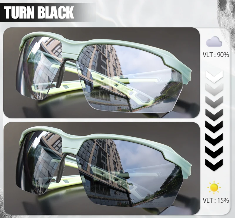 SCVCN Photochromic Cycling Glasses UV400 Outdoor Sports Running Men's Sunglasses Road MTB Bicycle Goggles Women Bike Eyewear