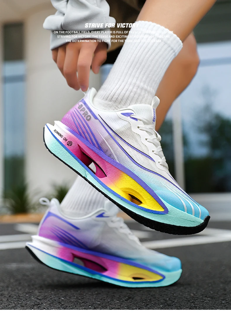 Men's Sports Shoes Carbon Plate Running Shoes Male Marathon Sneakers Racing Shock-absorbing Athletics Training Shoes for Women