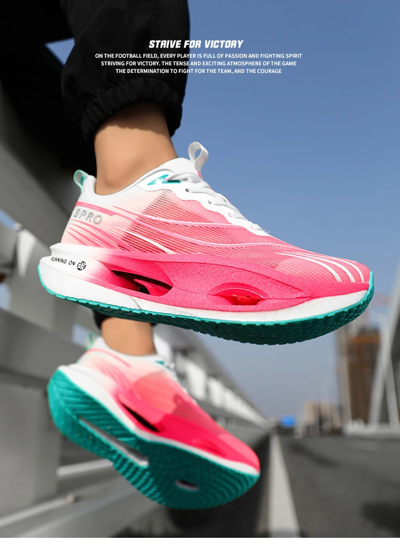 Men's Sports Shoes Carbon Plate Running Shoes Male Marathon Sneakers Racing Shock-absorbing Athletics Training Shoes for Women