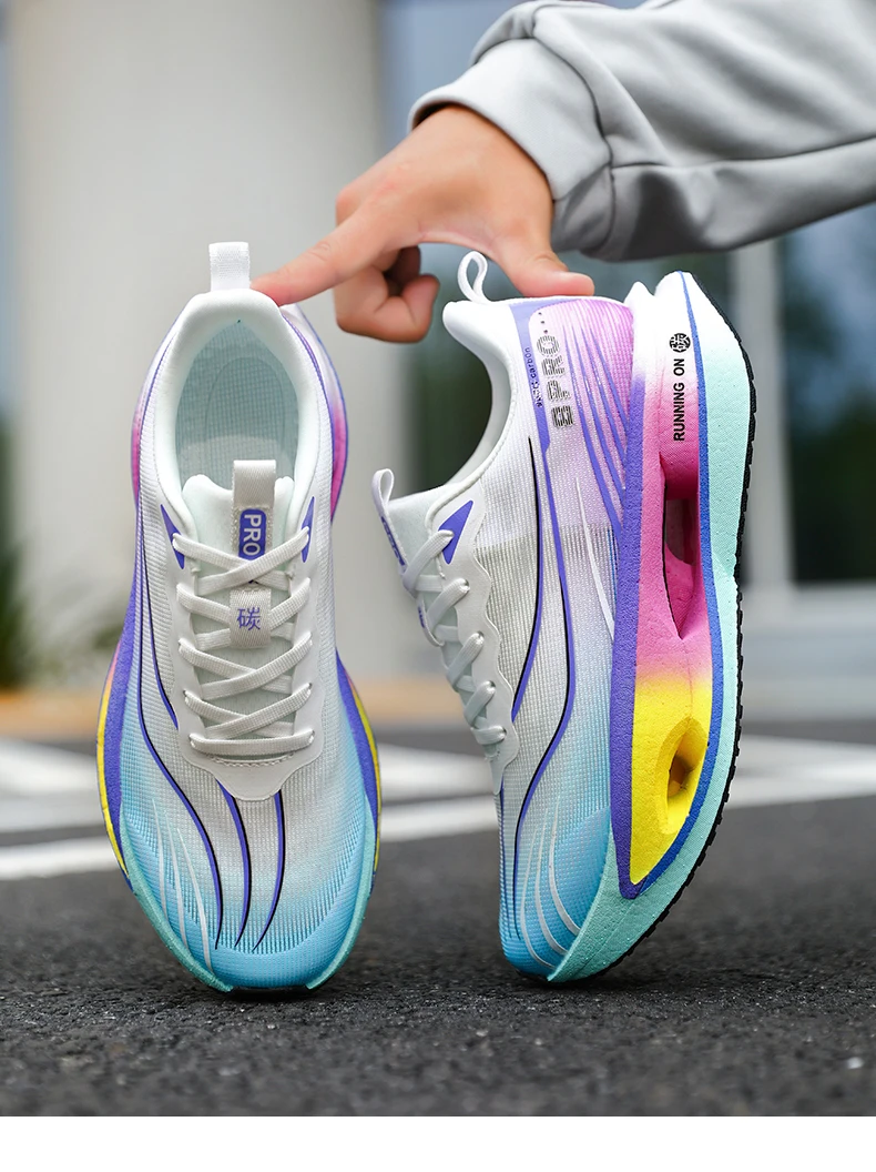 Men's Sports Shoes Carbon Plate Running Shoes Male Marathon Sneakers Racing Shock-absorbing Athletics Training Shoes for Women