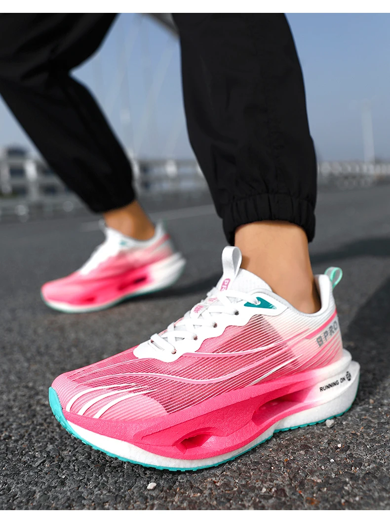 Men's Sports Shoes Carbon Plate Running Shoes Male Marathon Sneakers Racing Shock-absorbing Athletics Training Shoes for Women