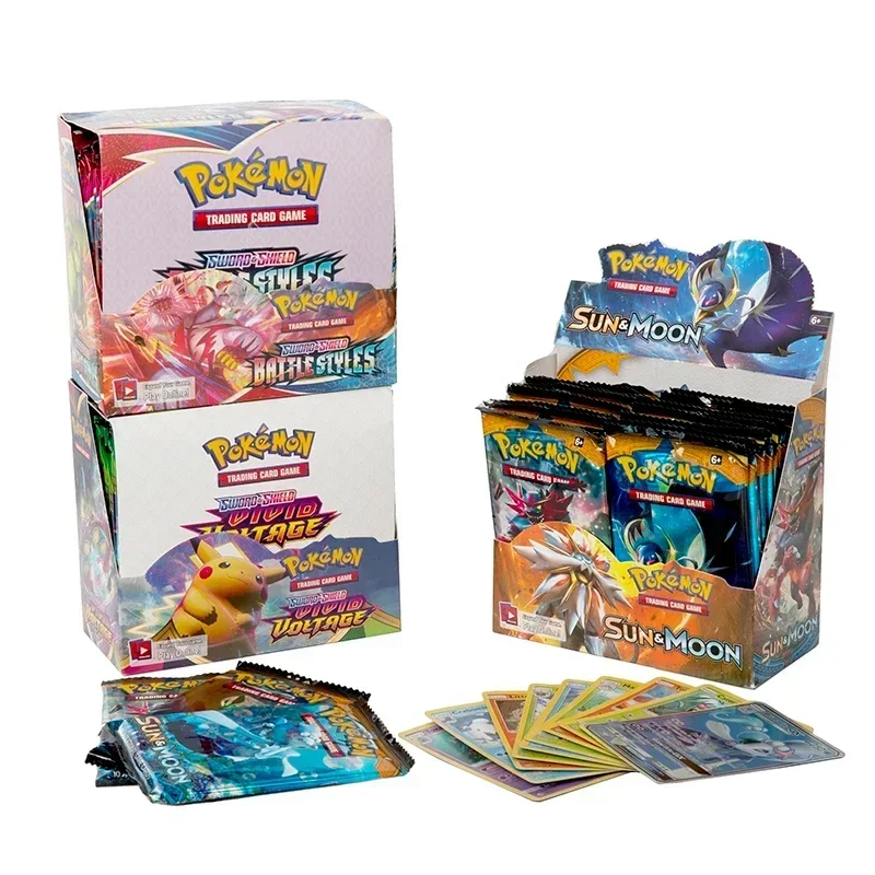 360PSC Pokémon TCG Card Game Booster Box 151 Crown Zenith Fusion Strike Prismatic Evolving Skies Battle Styles Collectible Gift