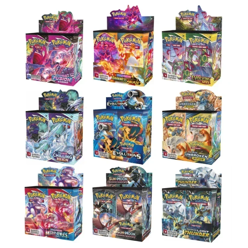 360PSC Pokémon TCG Card Game Booster Box 151 Crown Zenith Fusion Strike Prismatic Evolving Skies Battle Styles Collectible Gift