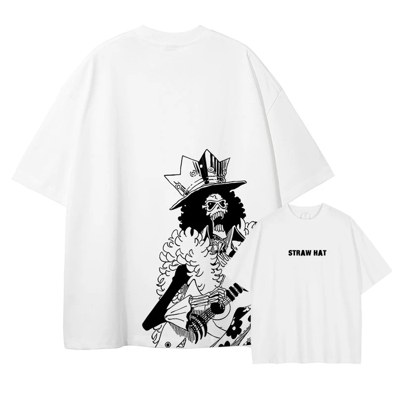 One Piece Straw Hat Pirates Unisex T-shirt 2026 Summer New Anime Double-sided Printed Casual Parent-child Short Sleeved Shirt