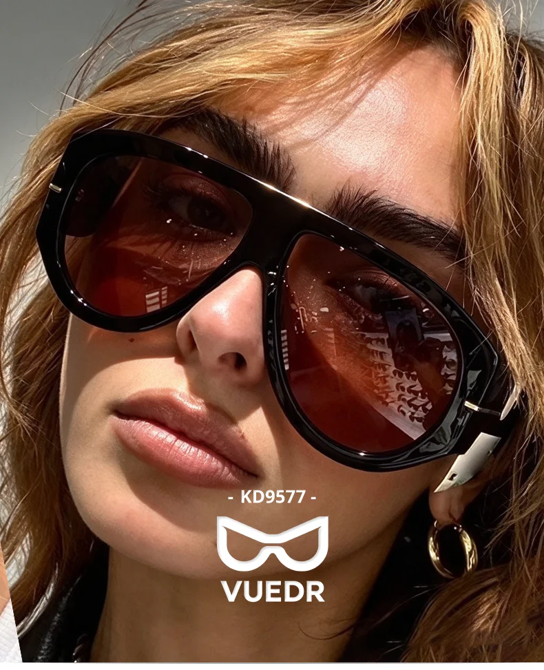 2026 Oversized Pilot Sunglasses for Women Men UV Protection Stylish Eyewear Thick Frame Unique Luxury Designer Sun Glasses Shade