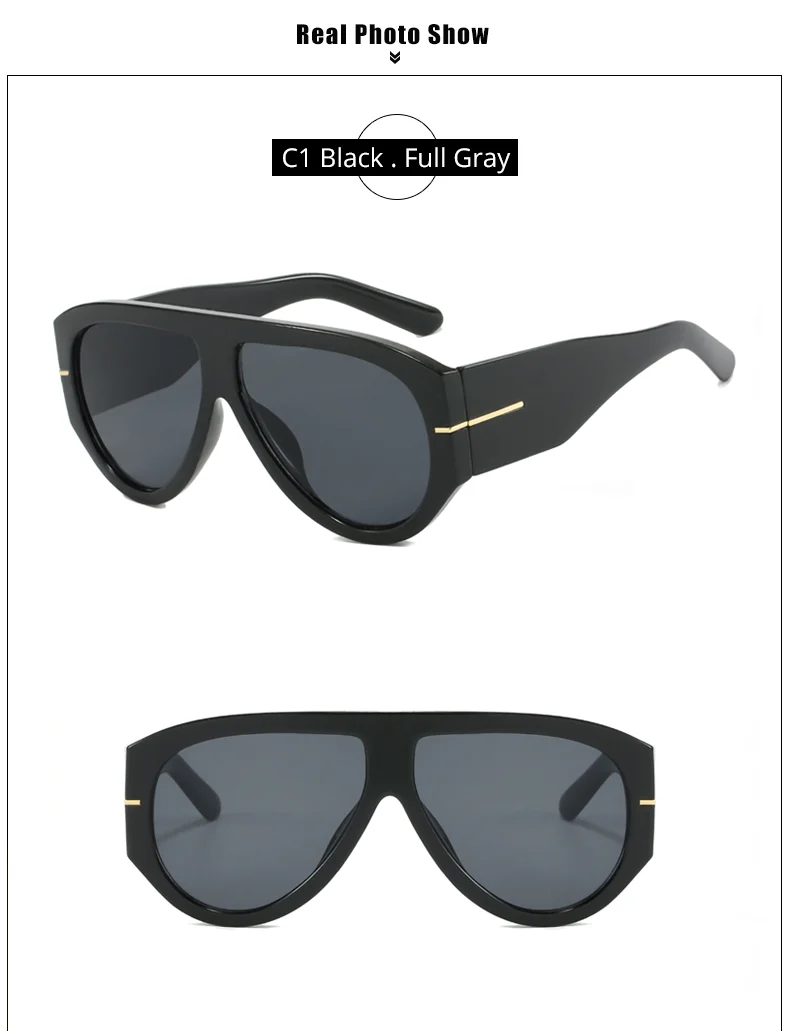 2026 Oversized Pilot Sunglasses for Women Men UV Protection Stylish Eyewear Thick Frame Unique Luxury Designer Sun Glasses Shade