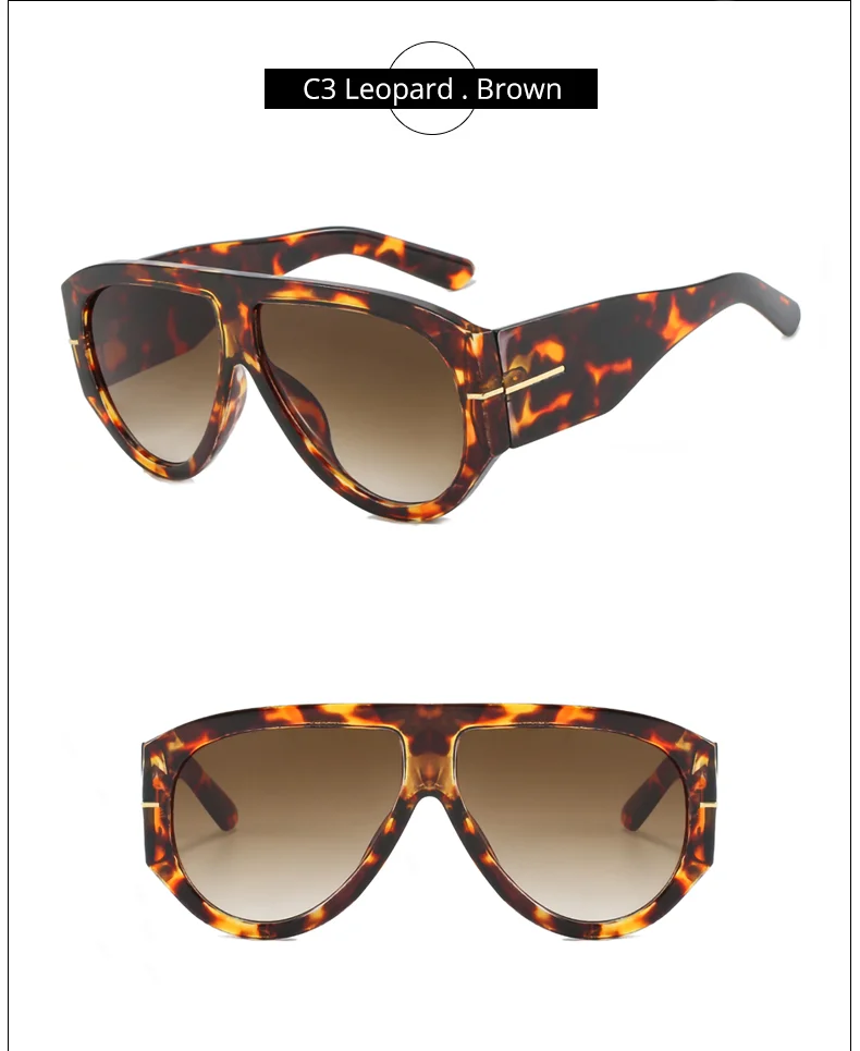 2026 Oversized Pilot Sunglasses for Women Men UV Protection Stylish Eyewear Thick Frame Unique Luxury Designer Sun Glasses Shade
